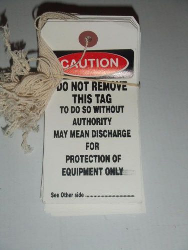 50 safety tags caution do not operate equipment w/ strings 5-3/4 x 3 inch new for sale