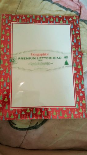 NIP Geographics Super Premium Holiday Letterhead 40 Sheets Christmas Trees Foil