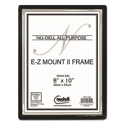 EZ Mount II Document Frame, Plastic, 8 x 10, Black/Silver, Sold as 1 Each