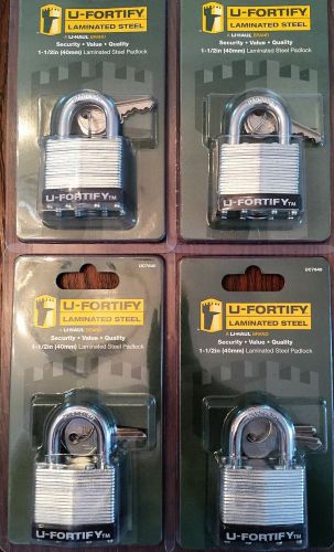 FORTIFY 1 1/2&#034; LAMINATED STEEL PADLOCK  LOT OF 4