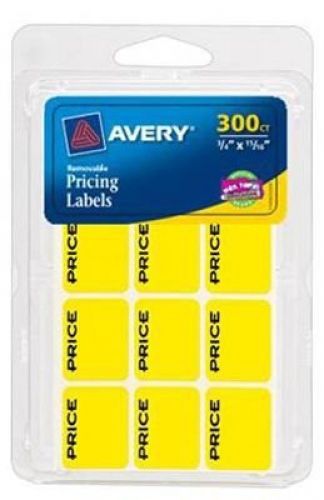 Avery Removable Pricing Labels 300ct 3/4&#034; x 15/16&#034; (6752)