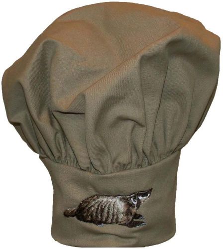 Badger animal chef hat youth size adjustable sports mascot monogram khaki avail for sale