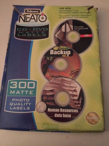 Fellowes Neato Matte CD/DVD Labels Model 99945, 300 Count NEW