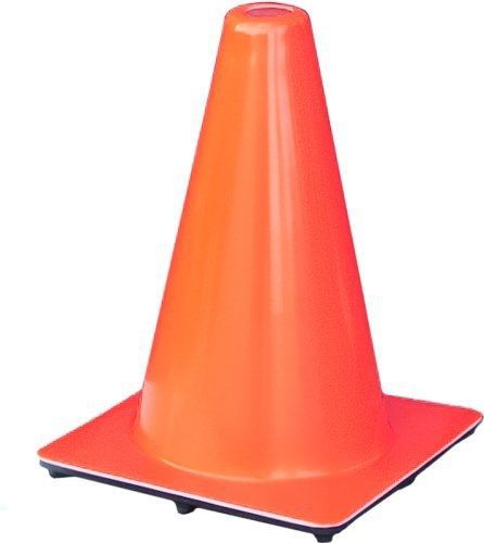 Lakeside 1250 tri-glo pvc traffic safety cone, 8-1/2&#034; base width x 12&#034; height, for sale