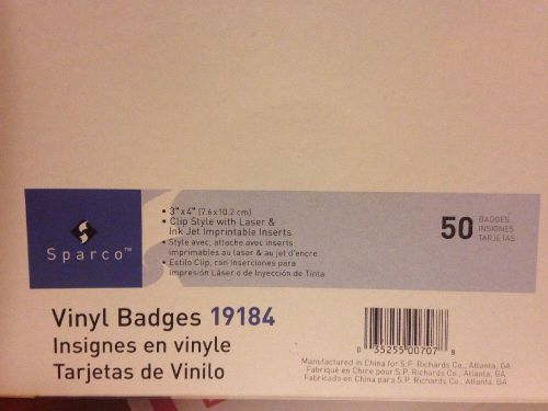 Sparco Name Badge Kit, Top Loading with Clip, 3 x 4 Inches, 50 per Box, Clear