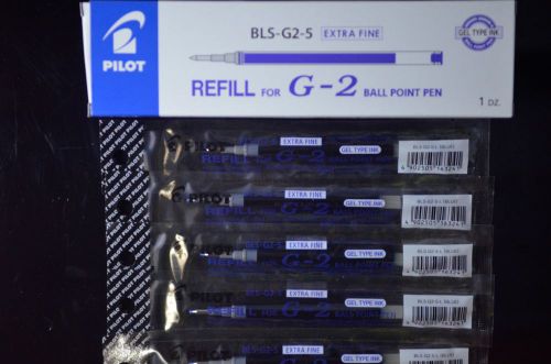 Pilot G2 Refill 0.5mm roller gel ink ball pen Blue BLS-G2-5 12pcs