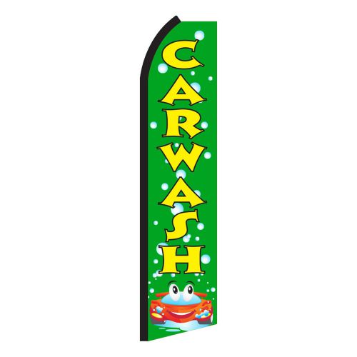 Car Wash business sign Swooper flag 15ft Feather Banner made USA