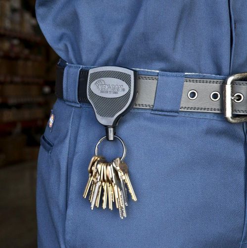 Retractable key tool reel holder steel belt clip chain heavy duty split ring 36&#034; for sale
