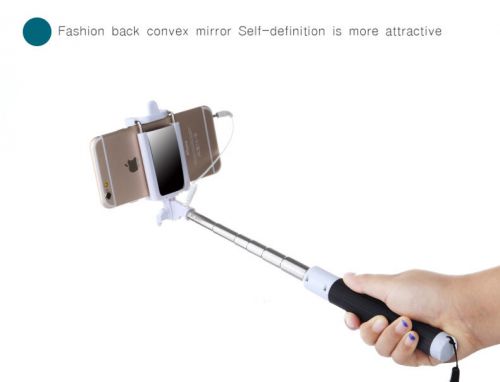 Black Universal Handheld Self Portrait Selfie Stick Extendable Holder Stick
