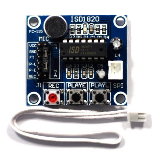 ISD1820 Voice Playback Module With Mic Recording Sound Audio+0.5W Loudspeaker