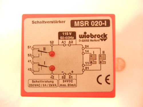 WieBrock Schaltverstarker Safety Relay 24 VDC 115 VAC MSR