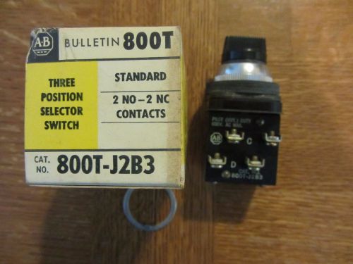 Allen bradley 800t-j2b3 three position selector switch new old stock for sale