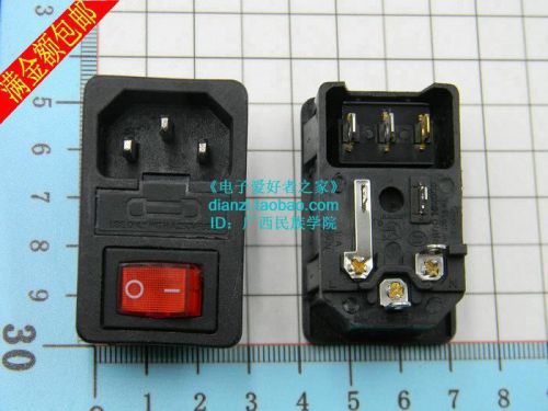 1pcsSS-8B-2switch with light AC power socket10A/250V/with fuse holder5*20MM#I522