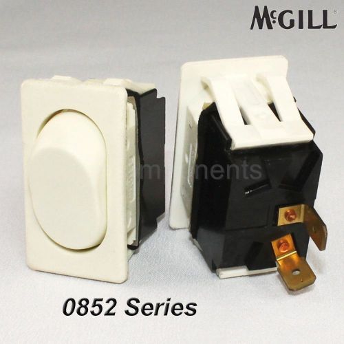 Mcgill 0852 momentary (on)/off rocker switch white spst for sale