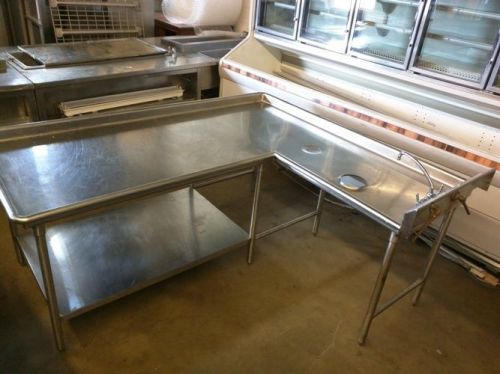 Table / Sink /All Stainless Steel / with Draining Table and Shelf