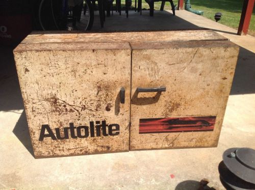 AutoLite Vintage Metal Cabinet with 2 shelves, pockets-33&#034;x 20&#034; x 12&#034;