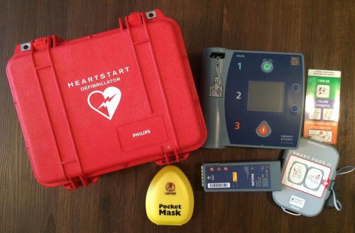 Philips fr2+  heartstart semi-automatic defibrillator, works, passes self test! for sale