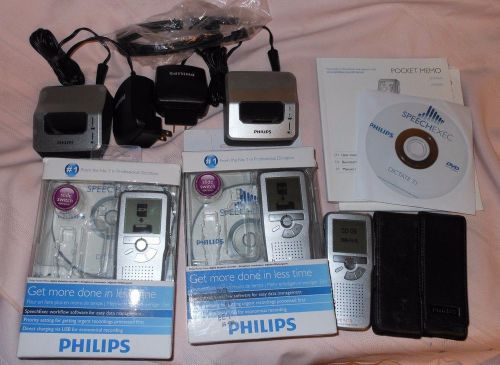 Philips Pocket Memo LFH9600 Handheld Digital Voice Recorder Lot of 3 w/ Software