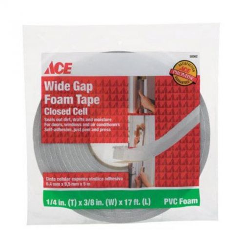 1/4&#034;t x 3/8&#034;w x 17&#039; wide gap foam tape, vinyl, closed cell ace paint sundries for sale