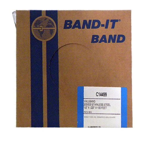 Band-it valuband band c14499 200/300 stainless steel 1/2&#034; wide x 0.025&#034; thick... for sale