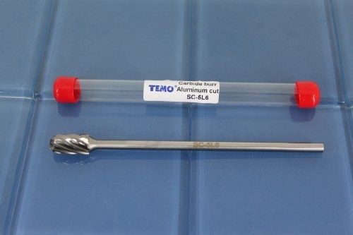 New temo sc5-l6 aluminum cut extra long carbide burr file, free shipping for sale