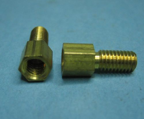 20 - pieces brass spacer standoff 1/4&#034;-long 1/4&#034;-hex 10-32 threads for sale