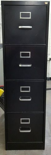 4 drawer file cabinet, black, 52in H x 15in W x 25in D