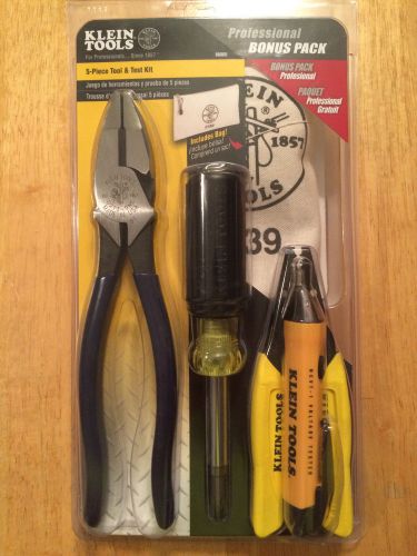 Klein tools 5-piece tool &amp; test kit professional bonus pack for sale