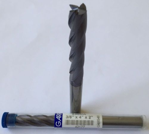 Garr Tool 3/8&#034;x 4&#034; x 2&#034; 42177 Carbide End Mill TiALN Coated 4 Flute Sq lot of 2