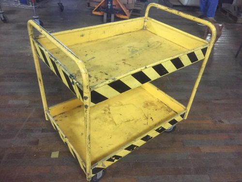 2 shelf push cart high visibility industrial warehouse tools 36&#034; shop utility for sale