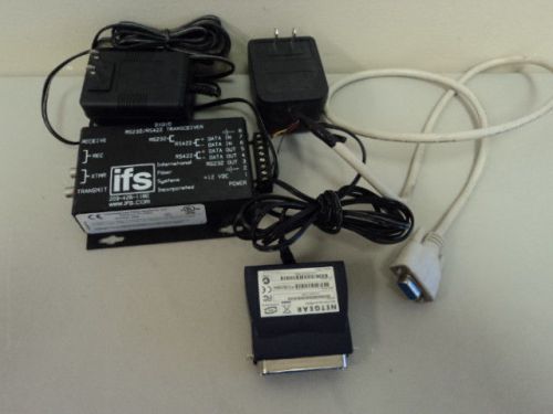 IFS INTERNATIONAL FIBER SYSTEMS D1010 RS232/RS422 TRANSCEIVER WITH AC ADAPTER