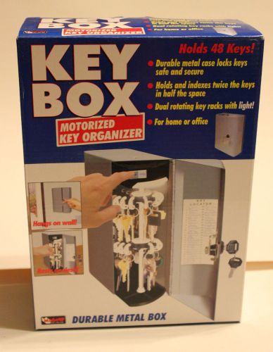 Metal Motorized Key Organizer Box Holds 48 Keys 10.5” x 7.5” x 3.5” Complete