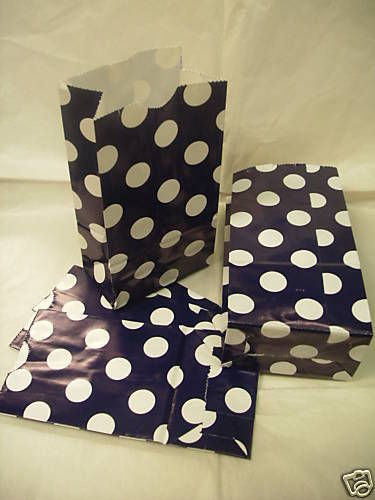 45 Paper Merchandise Gift Jewelry Party Bag Blue Dot4x8