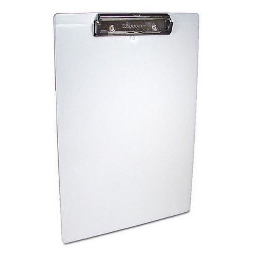 Saunders 00442 Plastic Letter/A4 Sized Clipboard w/Low Profile Clip - Pearl