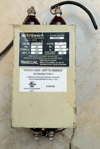 Transco 6000v/ 30ma Neon Transformer 120v 1.34a Outdoor TYPE 2 with GFP G-Series
