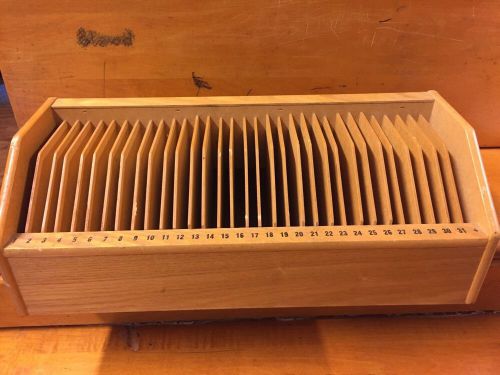 Wood 31+ Letter Sorter Desktop Organizer