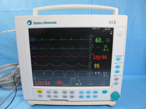 GE Datex Ohmeda S5 S/5 Compact EtCO2 and Anesthesia Gas Patient Monitor - Tested
