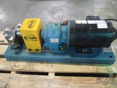 ZENITH 3/4&#034; STAINLESS CHEMICAL PUMP w/ 1/2HP MOTOR #671243D USED