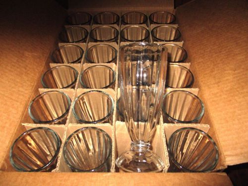 LIBBEY 5110 Ribbed Design 7 1/2&#034; Tall Fountainware 12oz SODA GLASSES/24 per case