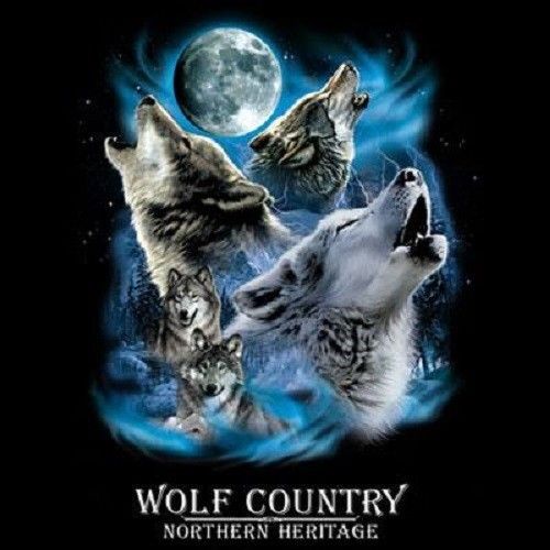 Wolf Country HEAT PRESS TRANSFER for T Shirt Tote Sweatshirt Quilt Fabric 223a