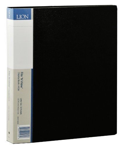 Lion file-n-view presentation display book, 36-pocket, black, 1 book (41036-bk) for sale