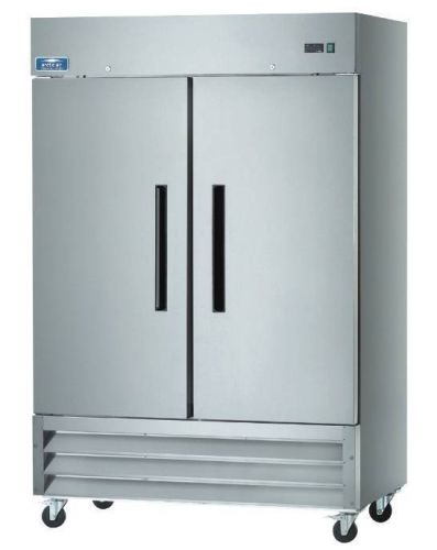 Arctic air af49 49cf 2 door stainless steel commercial reach-in freezer new! for sale