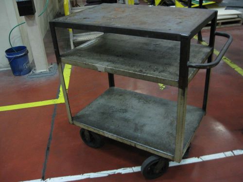 Large Metal 36&#034; x 24&#034; Push Cart with (2) Lower Shelves KNOXVILLE TN