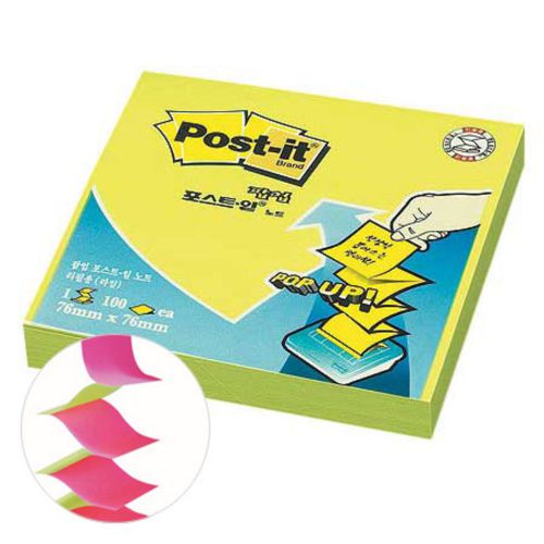 3M Post-it Pop-up Refill KR-330 Pink&amp;Lime 2pack/76mm X 76mm/Pink Lime /200sheet