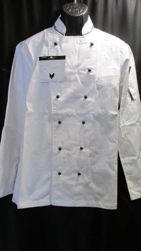 White Chef Coats with Black Removable Buttons by Abacuss/a la Carte Style A103B