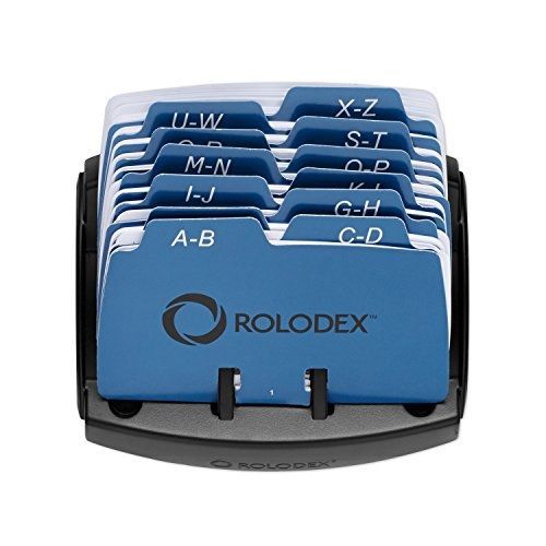 Rolodex Petite Open Tray Card File Holds 125 Cards of 2.25 x 4 Inches, Black