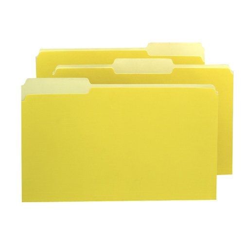 Pendaflex 2-Tone File Folders, 1/3 Cut, Top Tab, Legal Size, Light Yellow, 100