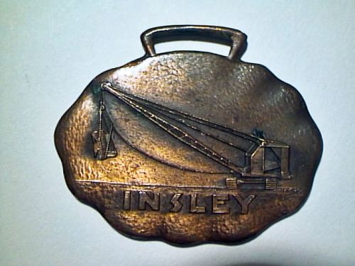 Antique 1950 insley manufacturing corp indiana construction crane watch fob for sale