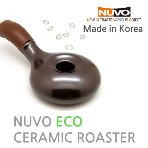 NUVO Eco Ceramic Roaster Cowhide Handle Pottery Korean Handy Roaster Coffee Bean