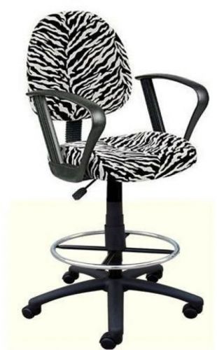 New! Zebra Print Soft Microfiber Drafting Bar Counter Stools Chairs With Loop